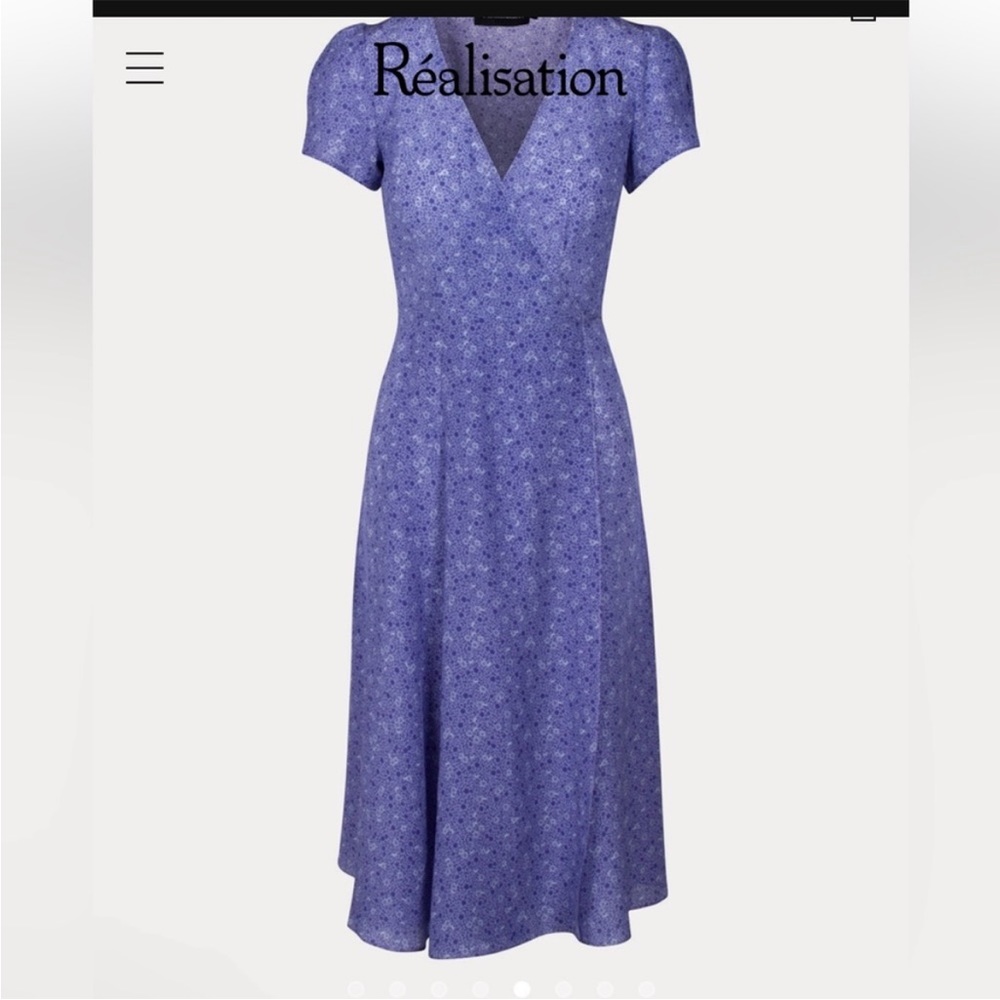 Purple silk Realisation Par midi dress size S